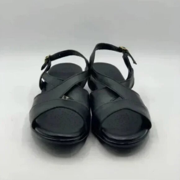 SAS Leather Caress Black Ortho Comfort Sandals Size 9 - Picture 4 of 10